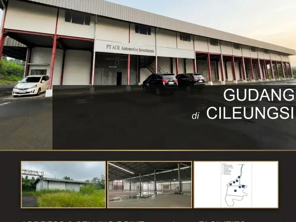 Dijual Lelang Murah Gudang Bagus Strategis di Klapanunggal Cileungsi Bogor Jawa Barat