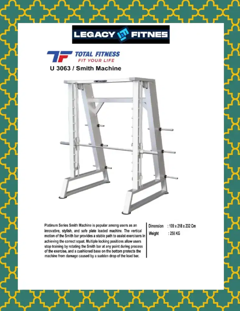 Alat fitnes Comercial Smith Machine // HGR-816