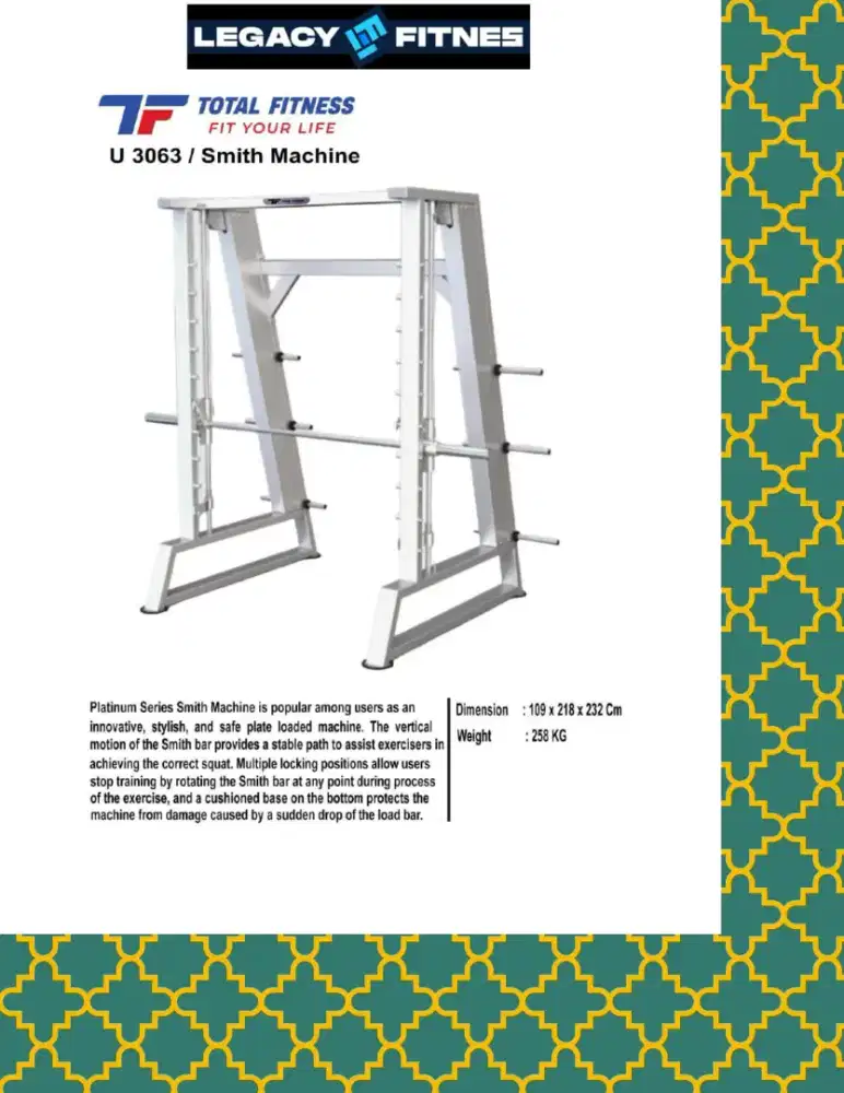 Alat fitnes Comercial Smith Machine // HGR-816