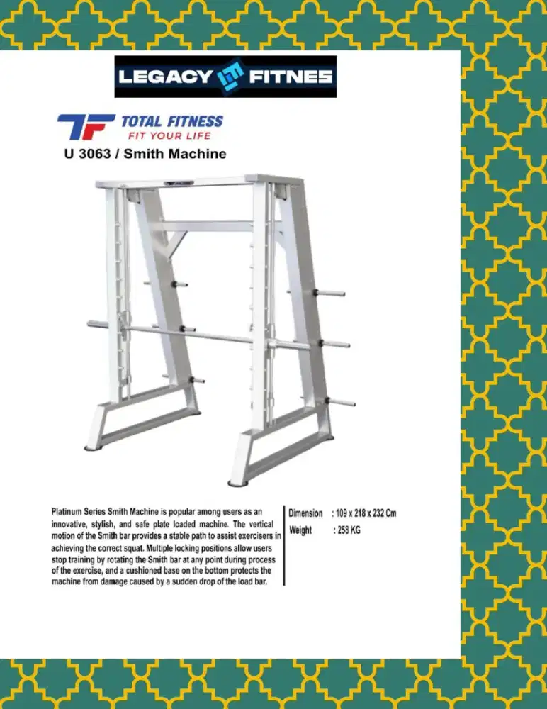 Alat fitnes Comercial Smith Machine // HGR-816