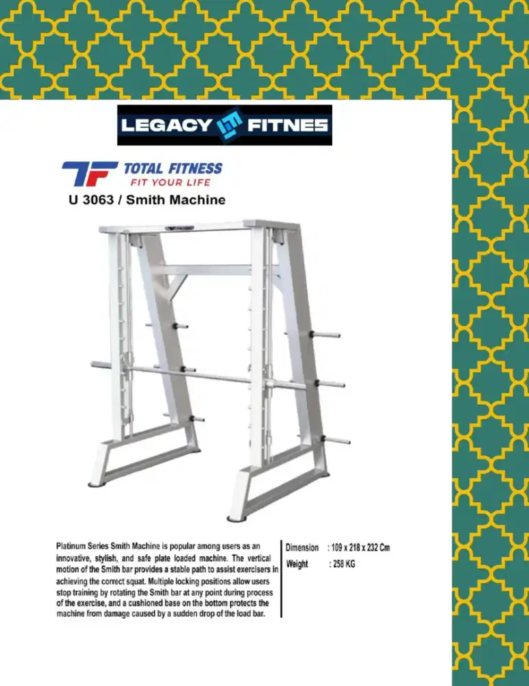 Alat fitnes Comercial Smith Machine // HGR-816