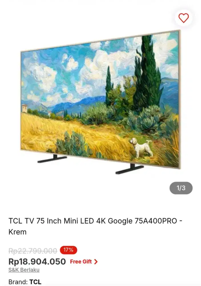 TCL TV 75 Inch Mini LED 4K Google
