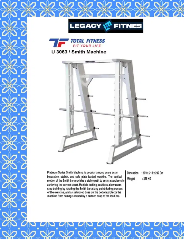 Alat fitnes Comercial Smith Machine // HGR-816