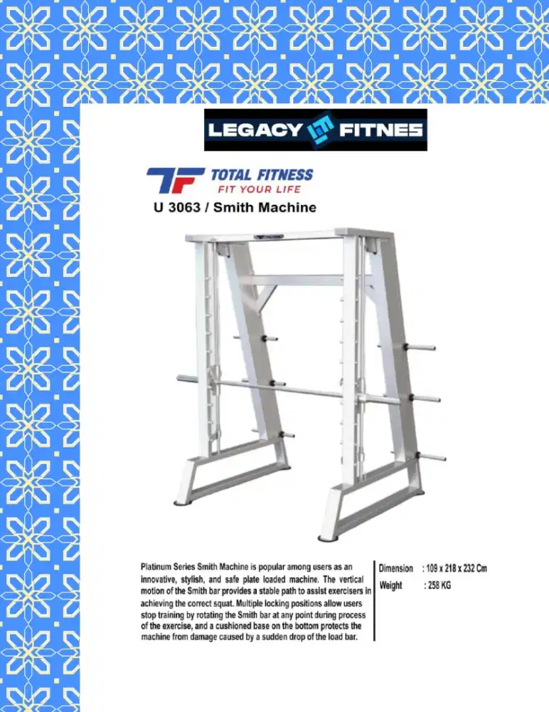 Alat fitnes Comercial Smith Machine // HGR-816