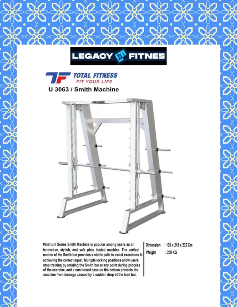 Alat fitnes Comercial Smith Machine // HGR-816