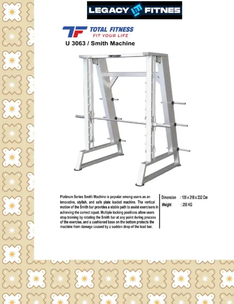 Alat fitnes Comercial Smith Machine // HGR-816