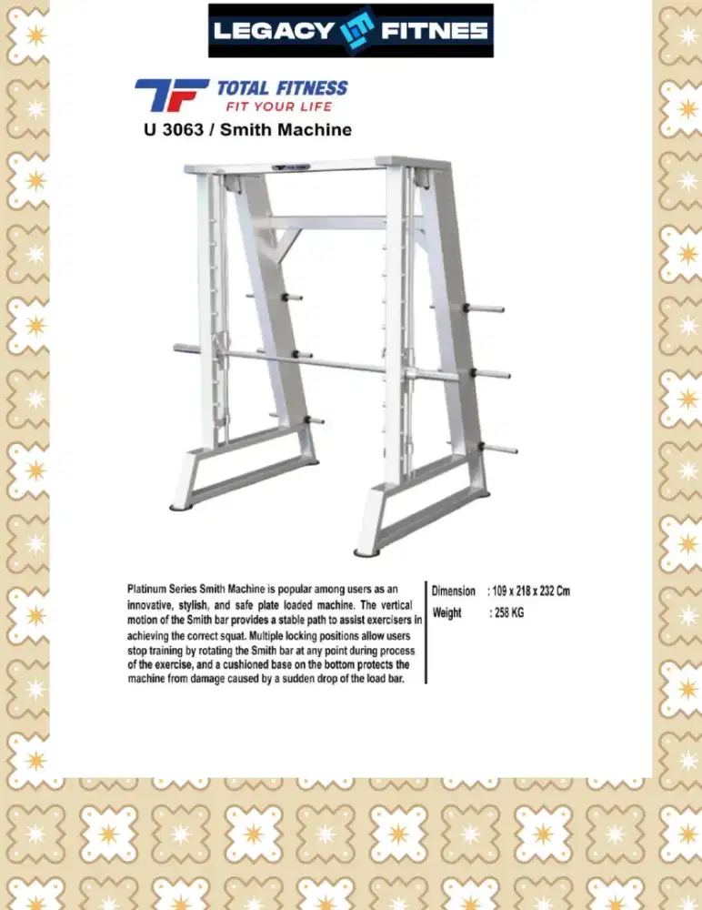 Alat fitnes Comercial Smith Machine // HGR-816