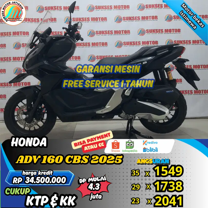 HONDA ADV 160 CBS 2025 DP&ANGSURAN TERMURAH SYRTKTP&KK(SUKSESMOTOR)