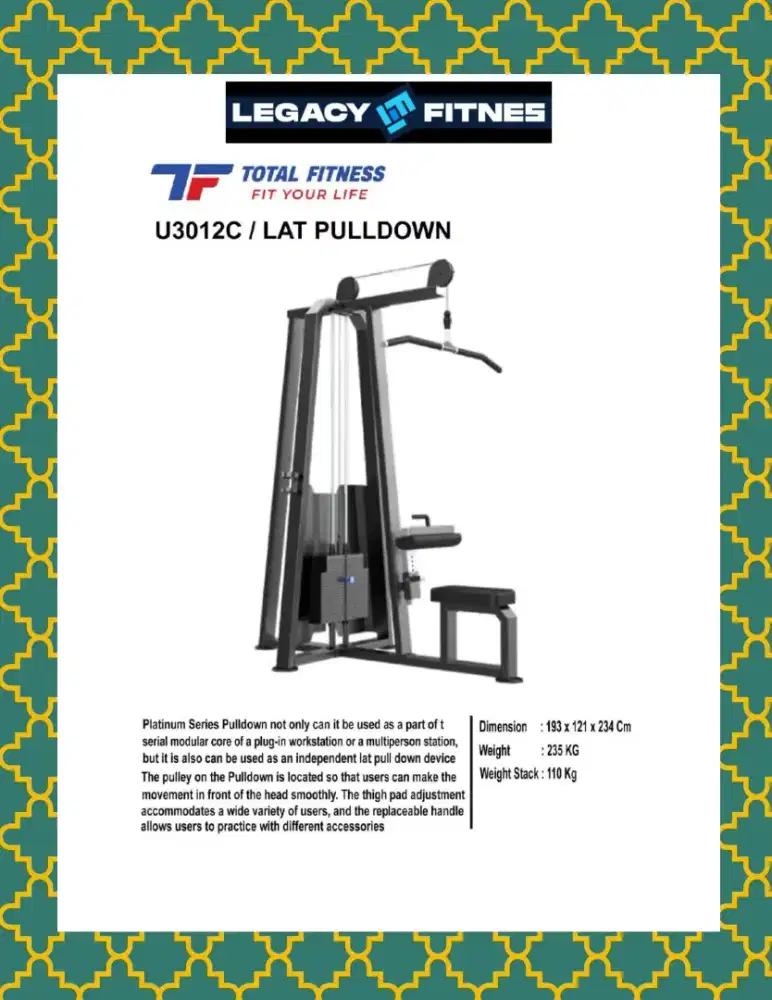 Alat fitnes Comercial Lat Pulldown // DCR-136