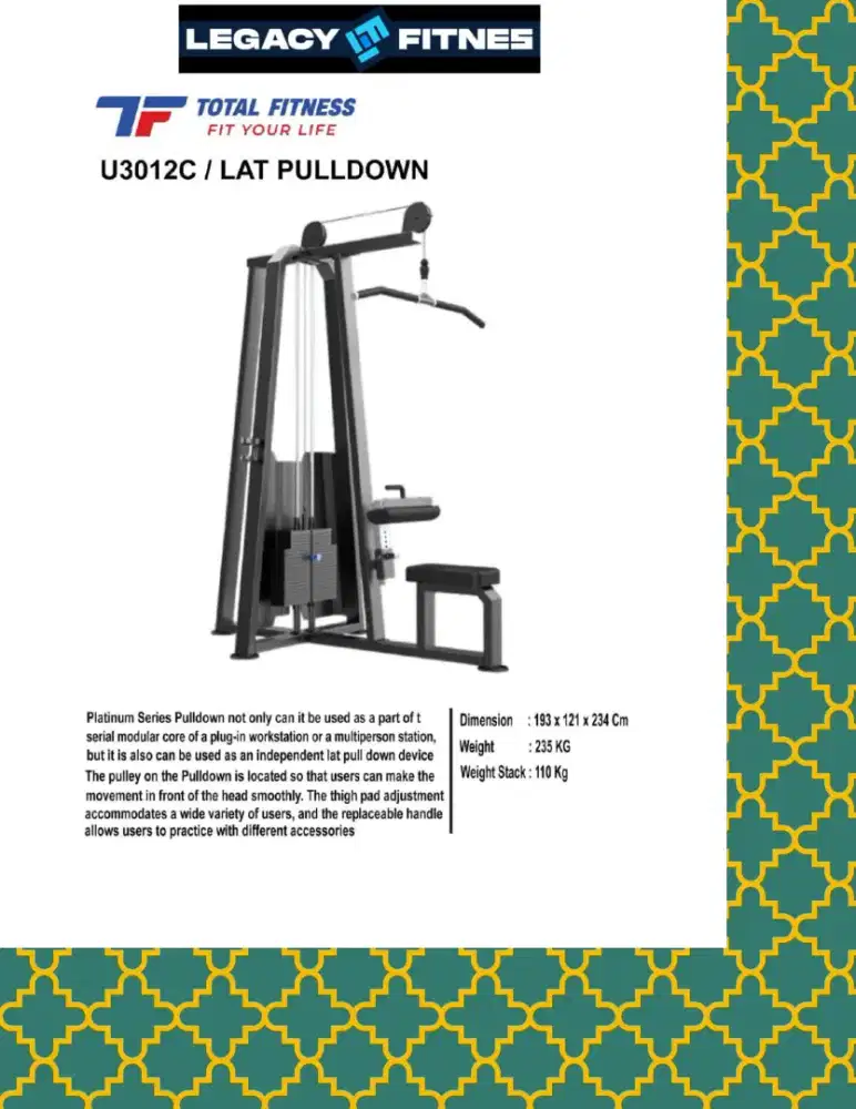 Alat fitnes Comercial Lat Pulldown // DCR-136