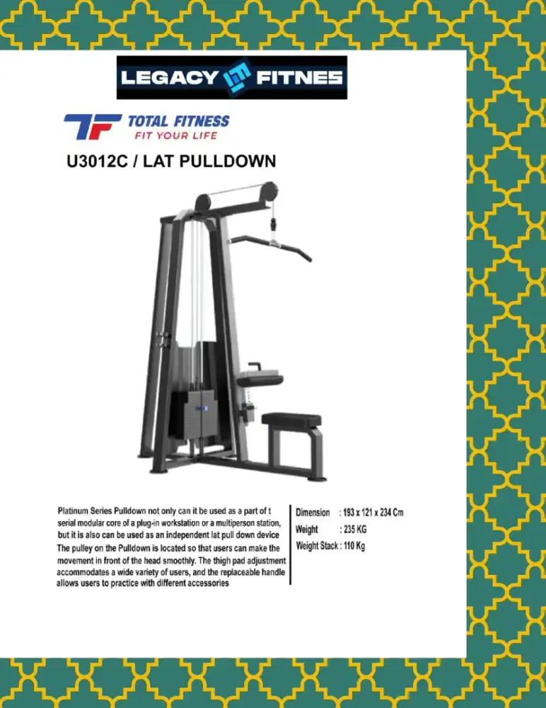 Alat fitnes Comercial Lat Pulldown // DCR-136