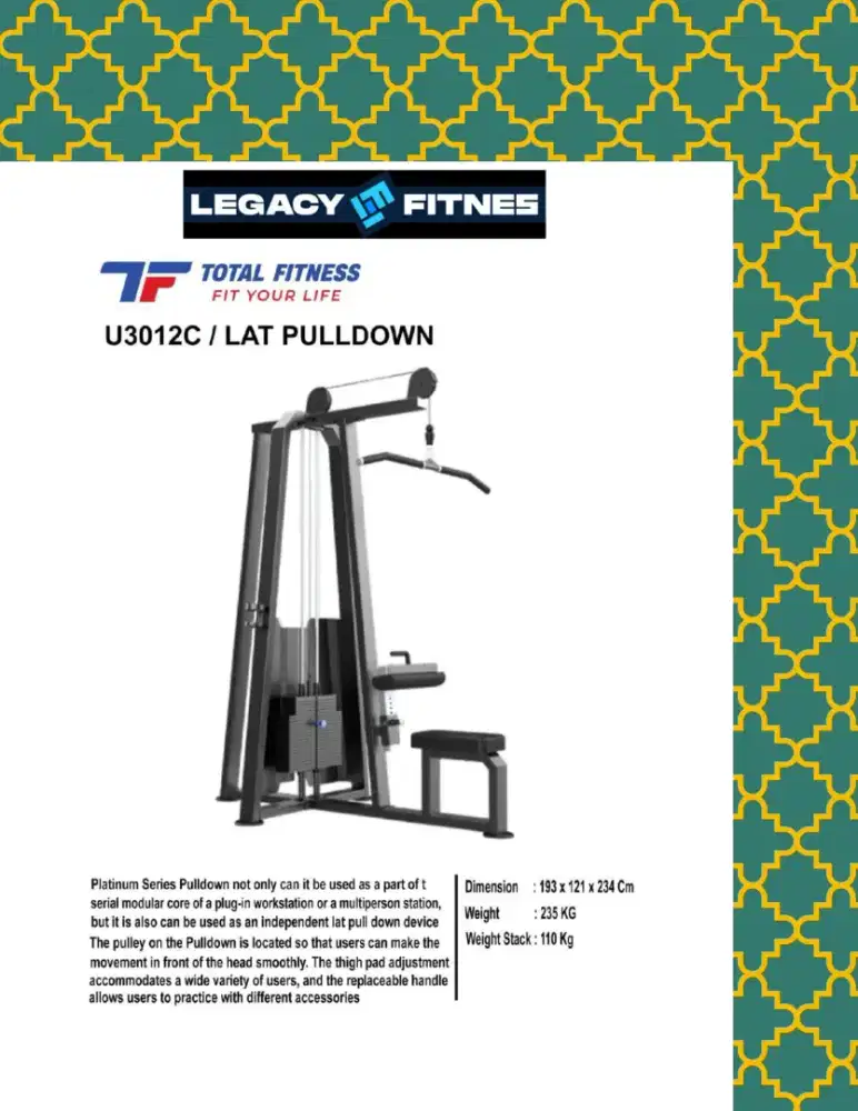 Alat fitnes Comercial Lat Pulldown // DCR-136