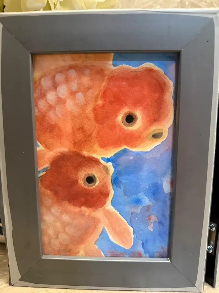 3 set lukisan ikan koki gold fish