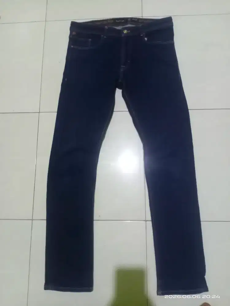 Celana jeans Pria Original Massimo Dutti Reguler Fit Dark Indigo Denim