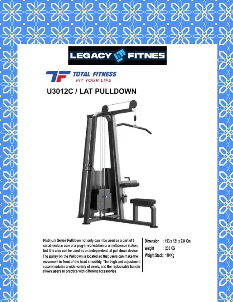 Alat fitnes Comercial Lat Pulldown // DCR-136