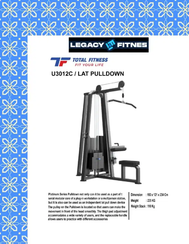 Alat fitnes Comercial Lat Pulldown // DCR-136