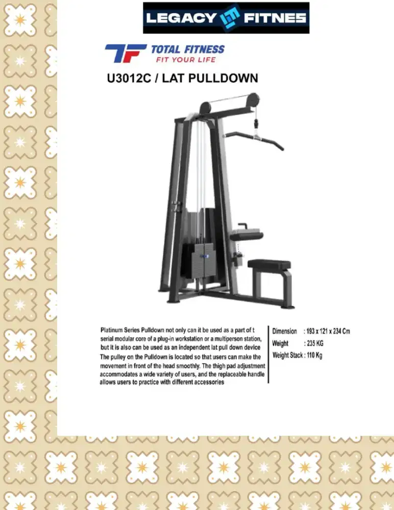 Alat fitnes Comercial Lat Pulldown // DCR-136