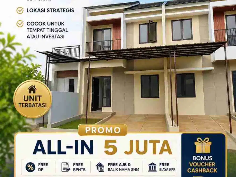 Rumah dijual cluster Bakti jaya Tangsel nego strategis KPR