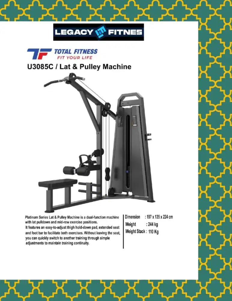 Alat fitnes Comercial Lat & Pulley Machine // UJT-658