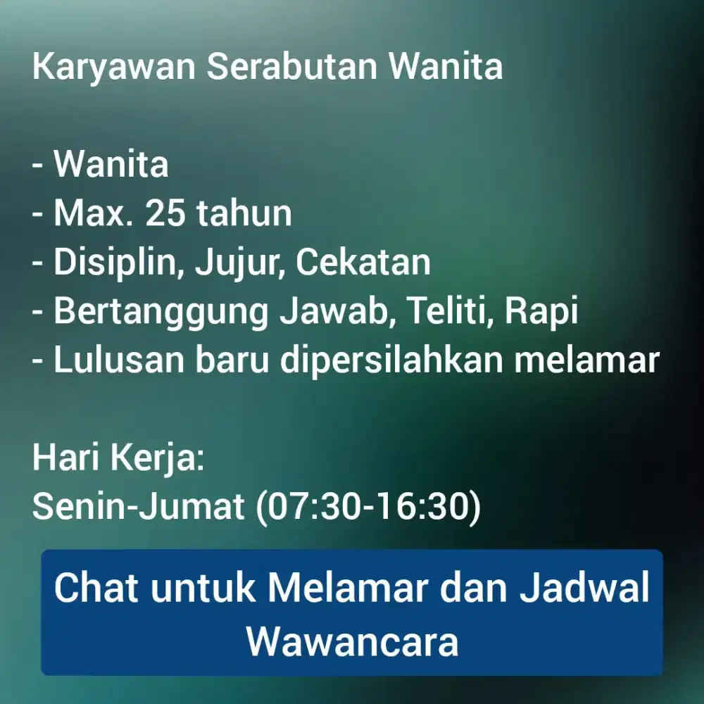 Karyawan Serabutan Wanita