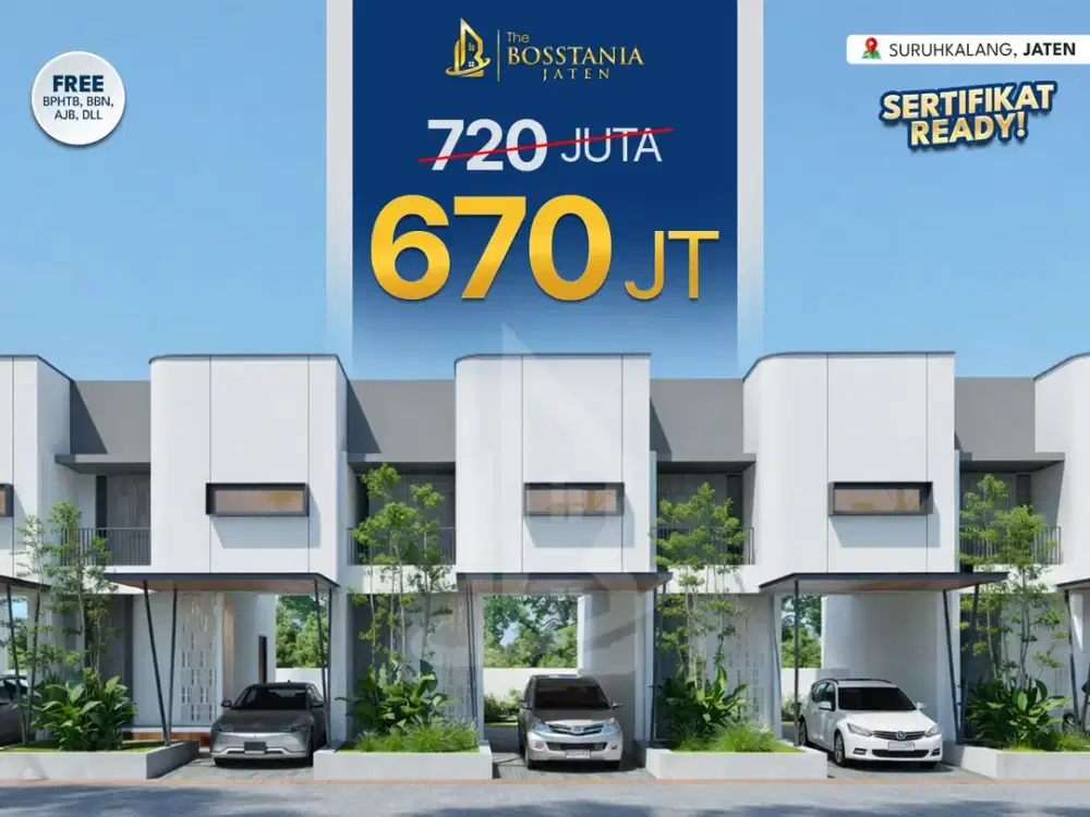 Jual Rumah Modern 2 Lantai Super Luas Free Sampai SHM di Jaten