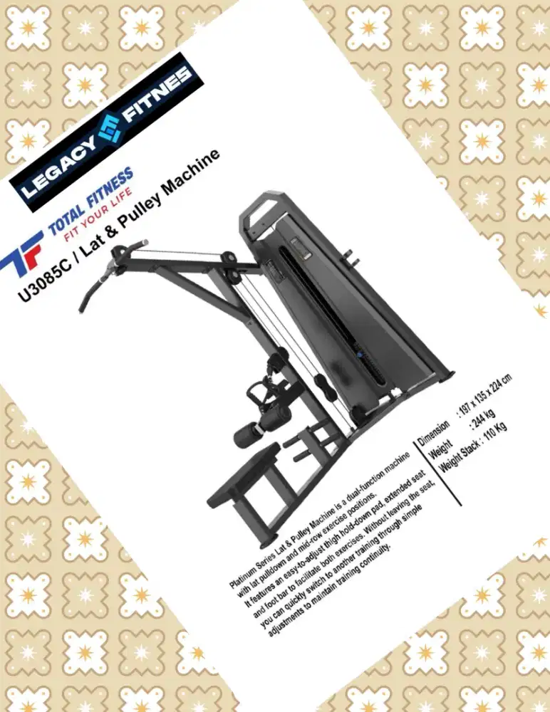Alat fitnes Comercial Lat & Pulley Machine // UJT-658