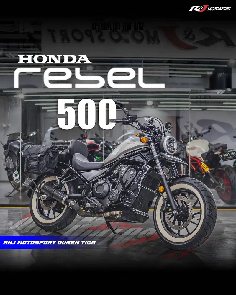 Honda Rebel 500cc Km 6.700an warna Silver Full Paper