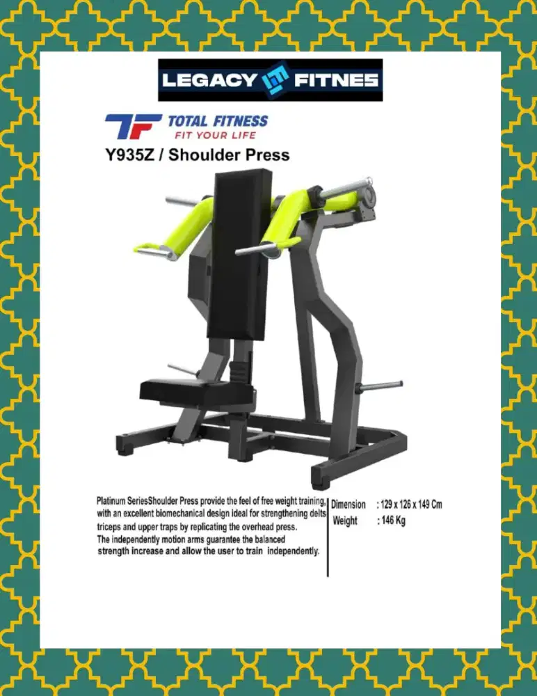 Alat fitnes Comercial Shoulder Press // JFW-433