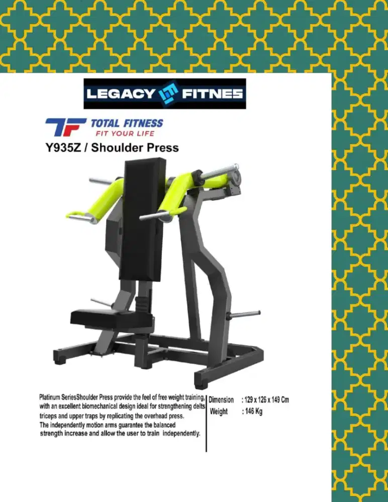 Alat fitnes Comercial Shoulder Press // JFW-433