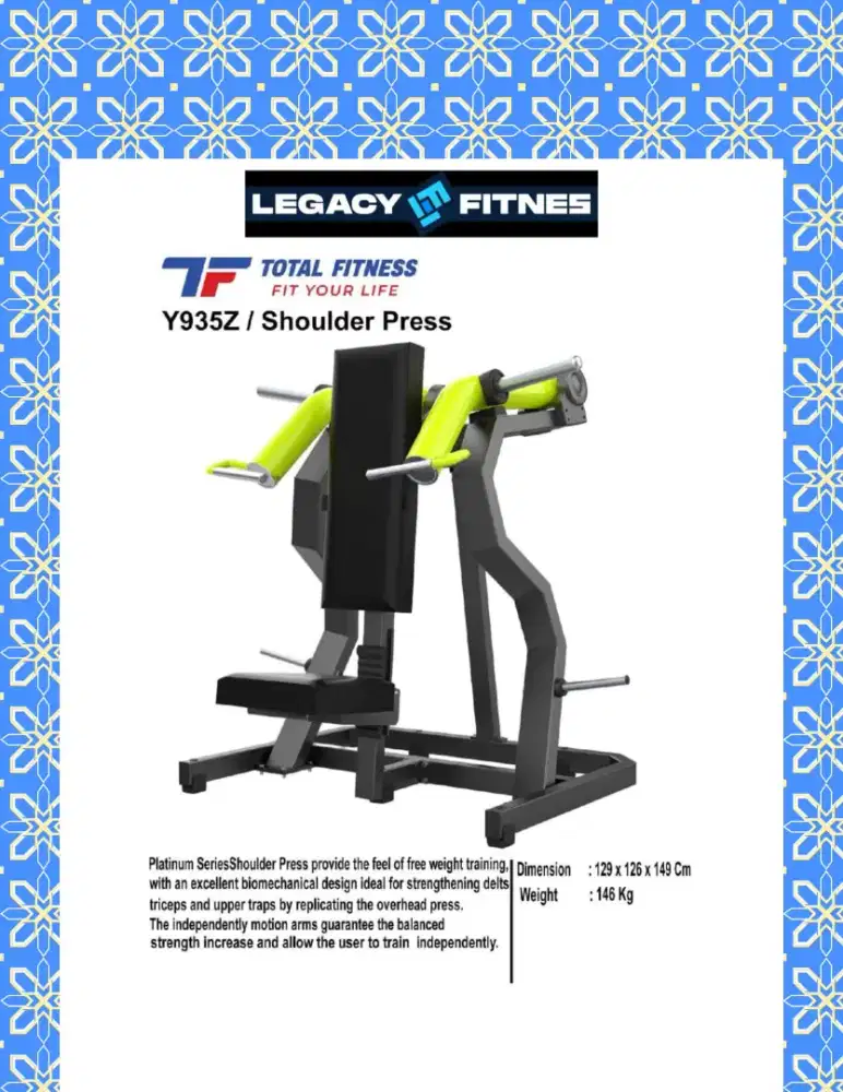 Alat fitnes Comercial Shoulder Press // JFW-433