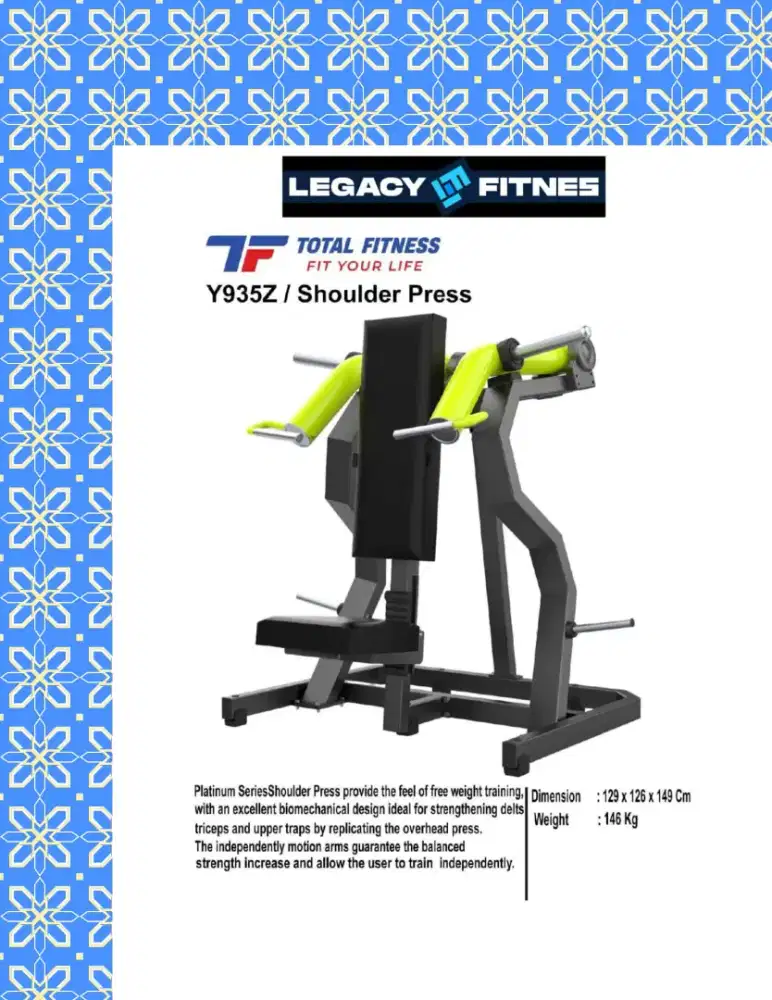 Alat fitnes Comercial Shoulder Press // JFW-433