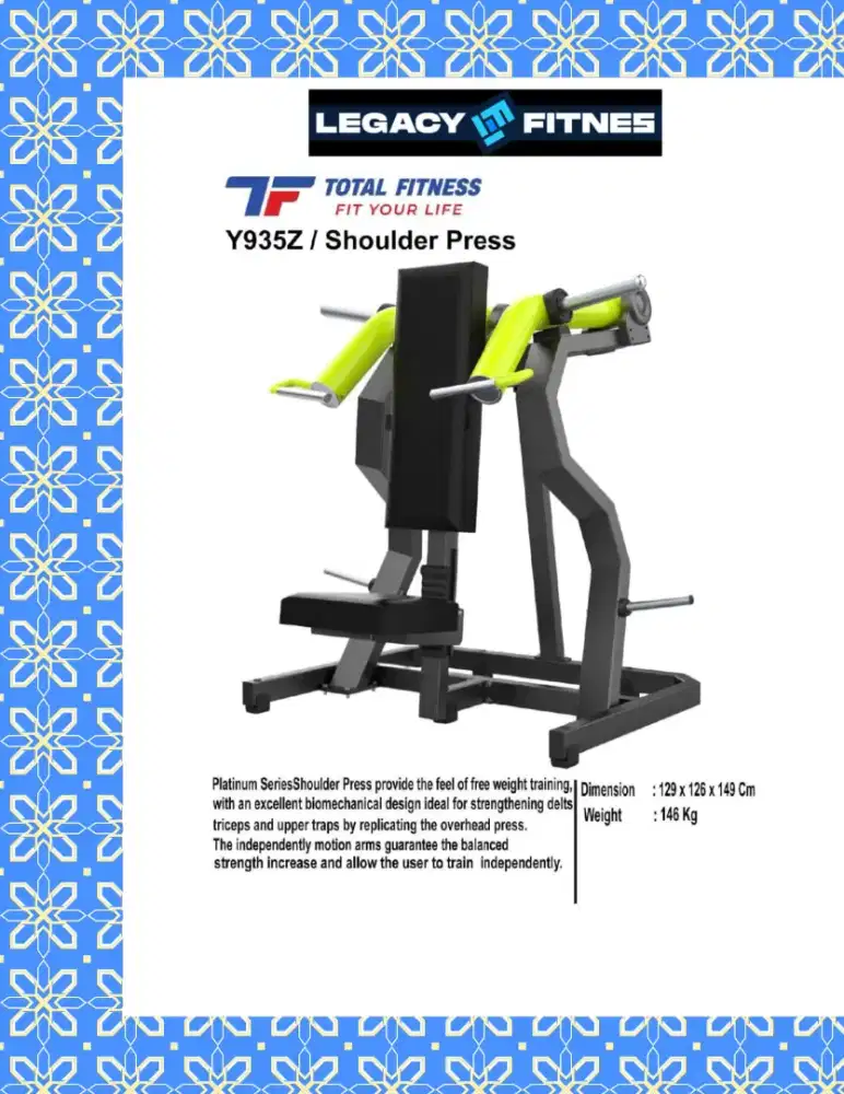 Alat fitnes Comercial Shoulder Press // JFW-433