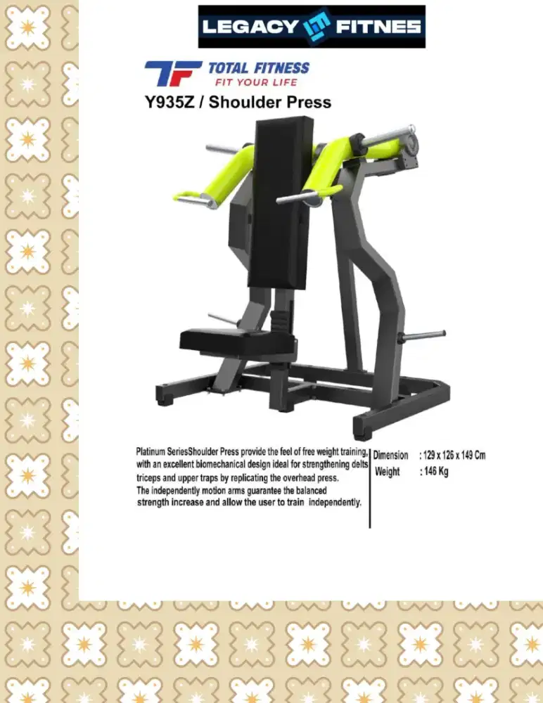 Alat fitnes Comercial Shoulder Press // JFW-433