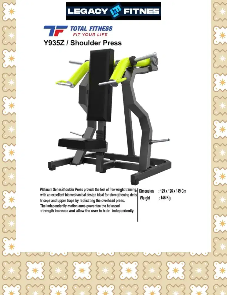 Alat fitnes Comercial Shoulder Press // JFW-433