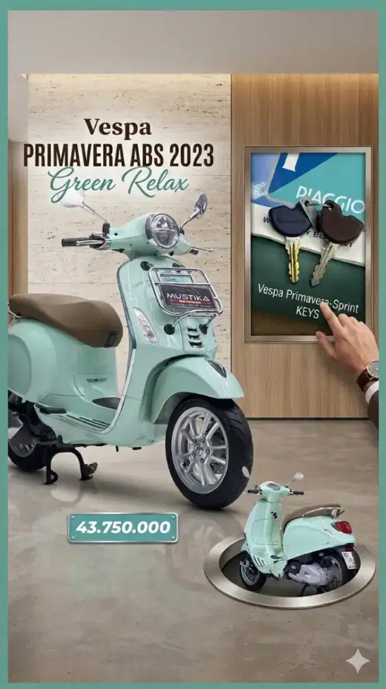 READY‼️ VESPA PRIMAVERA 150 ABS TH 2023 WARNA FAVORIT GREEN RELAX