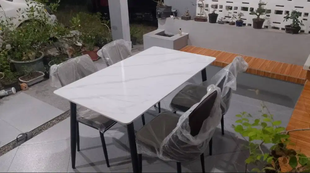 meja makan granit kursi 4 promo