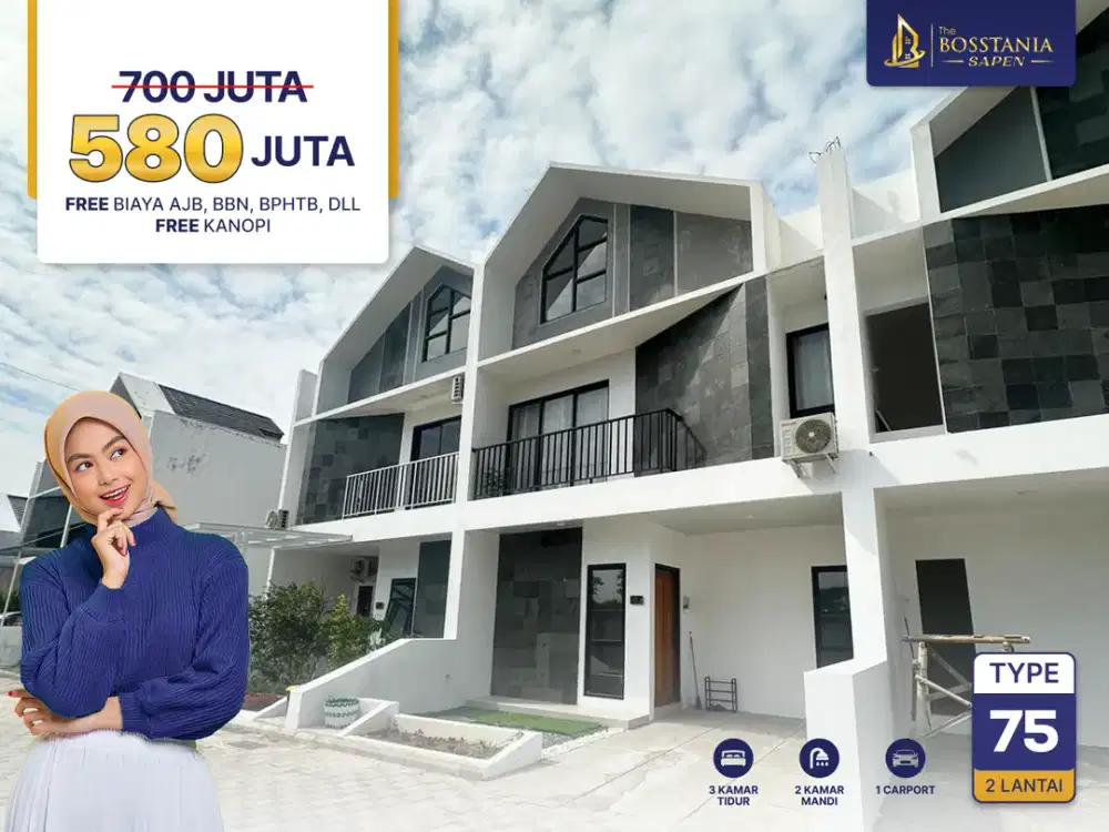 Rumah Baru 2 Lantai Promo 580jt Dekat Tol Karanganyar Free Sampai SHM