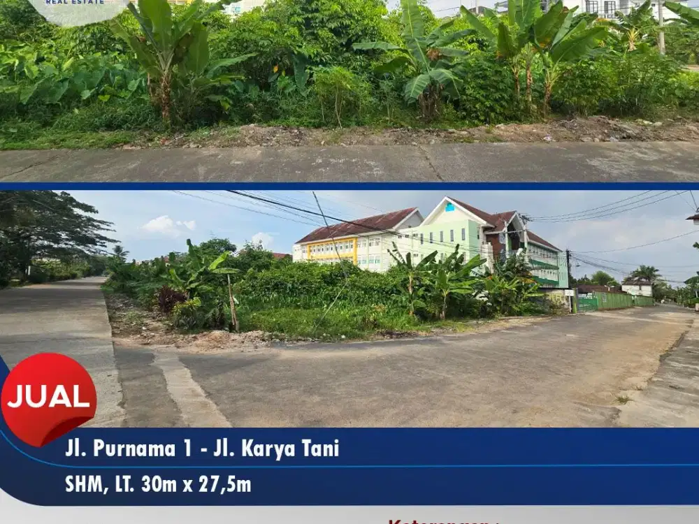 Tanah Mudah Akses Posisi Hook di Purnama 1 Cocok Bangun Rumah Pribadi dan Tempat Usaha