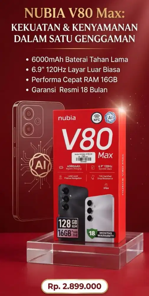 PROMO NUBIA V80 MAX RAM 16/128
