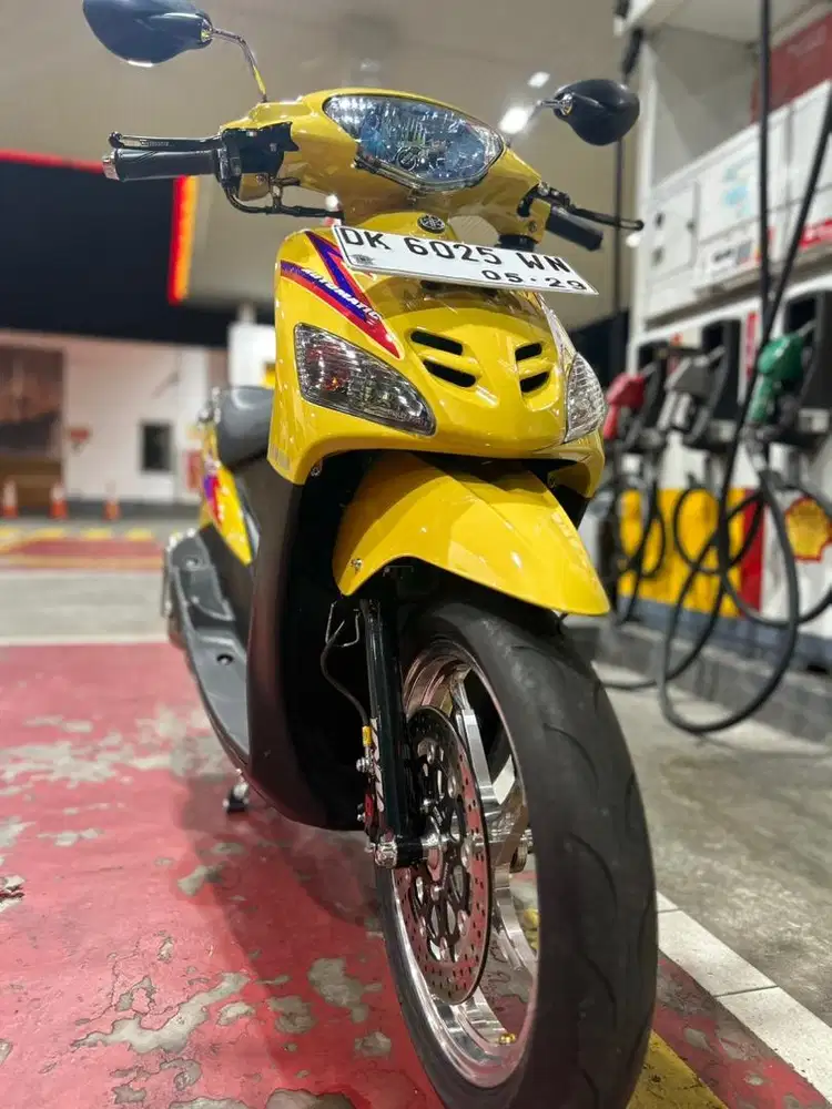 jual mio tahun 2004 asli kuning body ori striping ori
