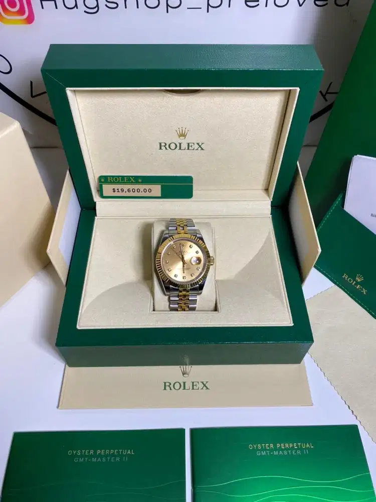 Preloved Datejust Champagne Yellow Gold Jubilee Diamond Steel