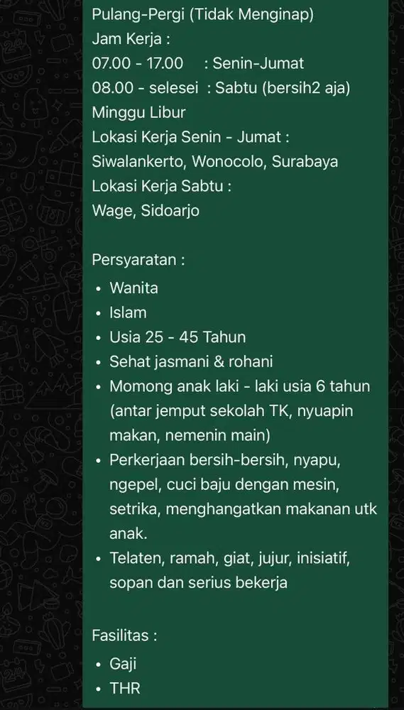 ART, Asisten Rumah Tangga, Nanny, Penjaga Balita