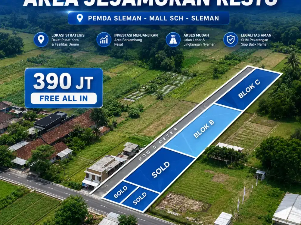 Pingir Jalan Raya, Tanah Dijual Area Palagan Sleman Jogja