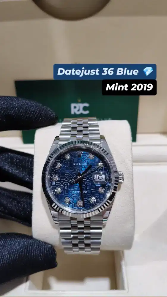 jam tangan Rolex Datejust 36 Blue Computer Diamond 126234