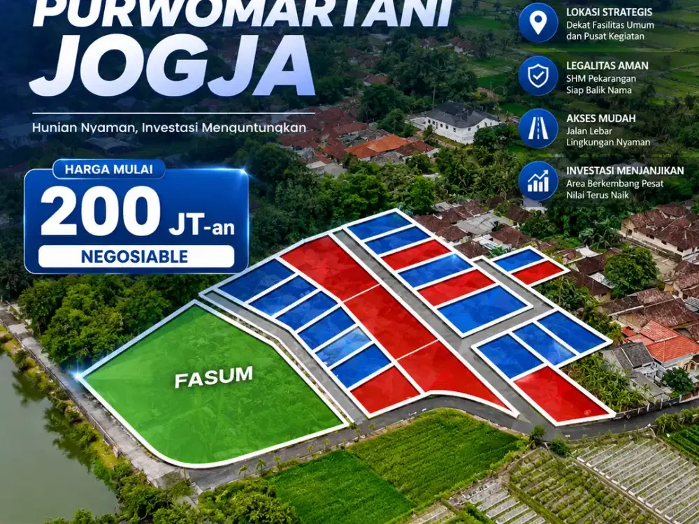 Tepi Jalan Aspal, Tanah Murah 200 jt-an Di Kalasan Dekat Exit Tol Purwomartani