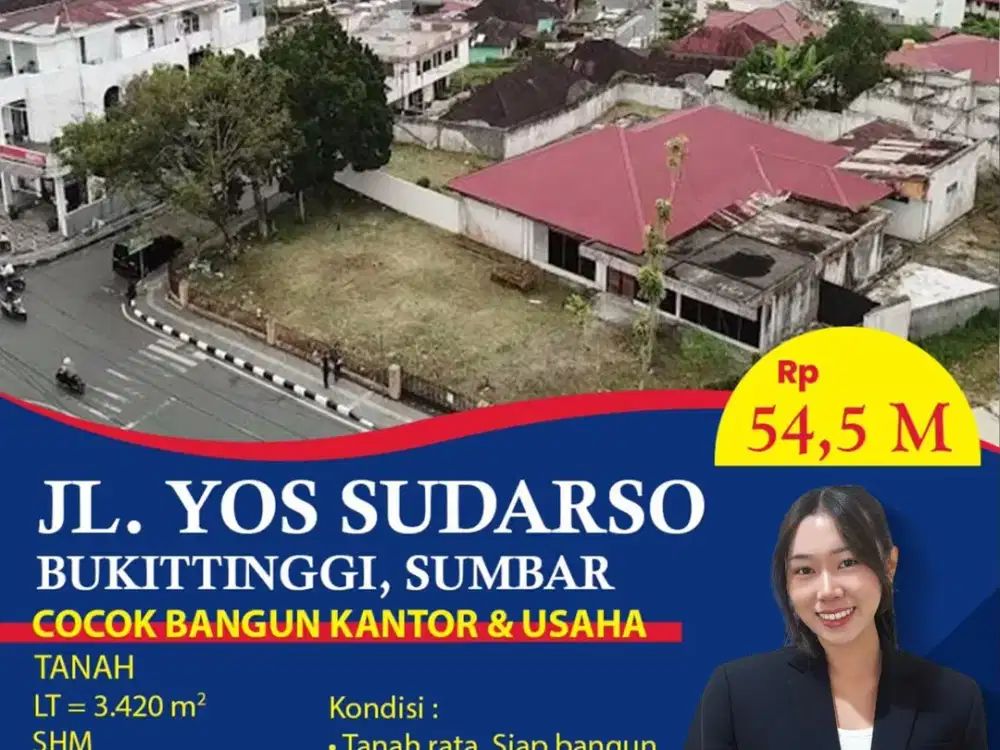 Tanah Hook Premium Dekat Rocky Hotel Bukittinggi LT 3.420 M² SHM