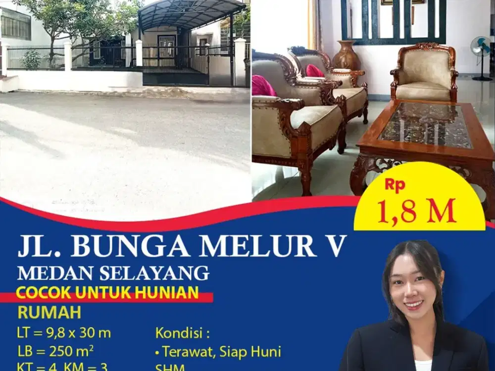 Dijual Rumah 1 Lantai Siap Huni di Bunga Melur V Medan Selayang