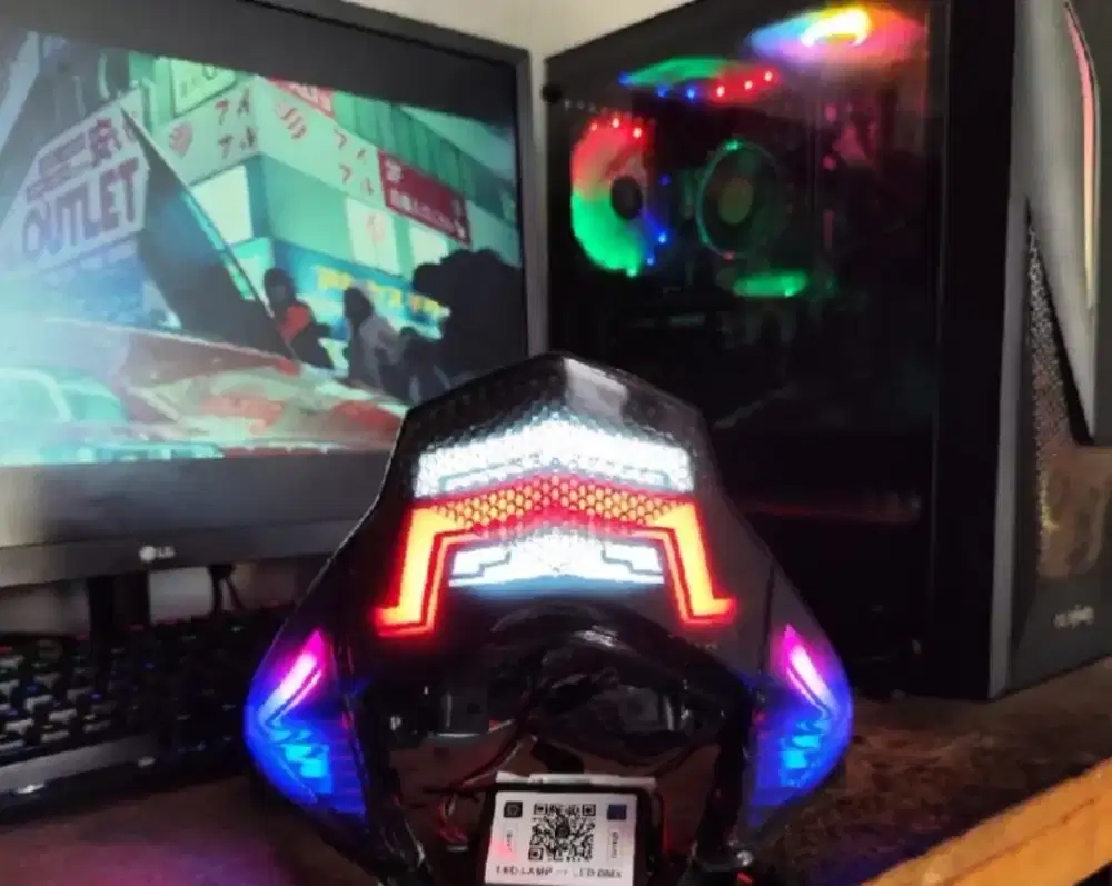 STOPLAMP HITAM SMOKE VARIO 125 KZR CUSTOM LAZY RGB 210 MODE
