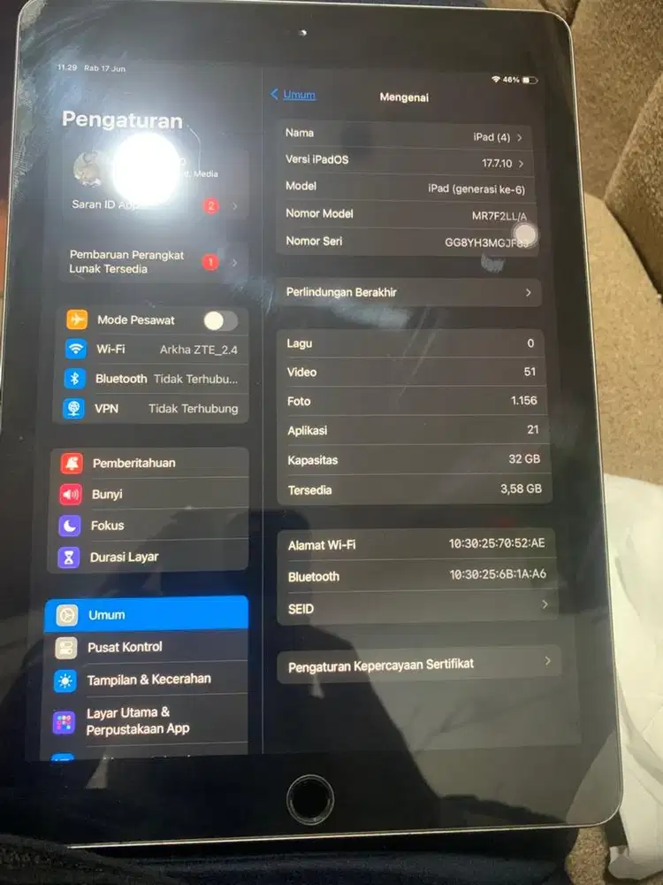 Ipad Gen 6 32 GB Wifi only