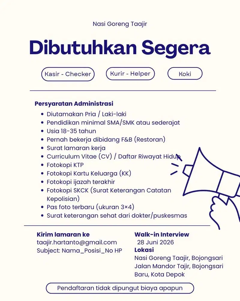 DICARI CREW KEDAI NASGOR